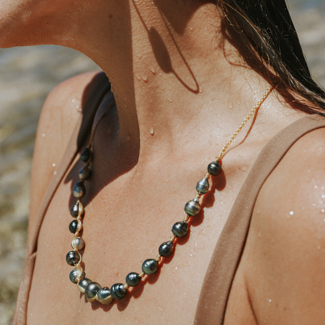 Woven Tahitian Pearl Lux Necklace
