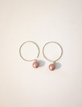 Load image into Gallery viewer, Fish Hook Hoops with Edison Pearls
