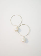 Load image into Gallery viewer, Fish Hook Hoops with Large Fresh water Baroque pearls
