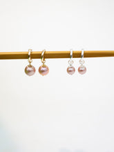 Load image into Gallery viewer, Small Huggie Hoops with Edison pearls
