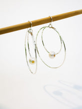 Load image into Gallery viewer, Fresh Water Pearl Double Hoops
