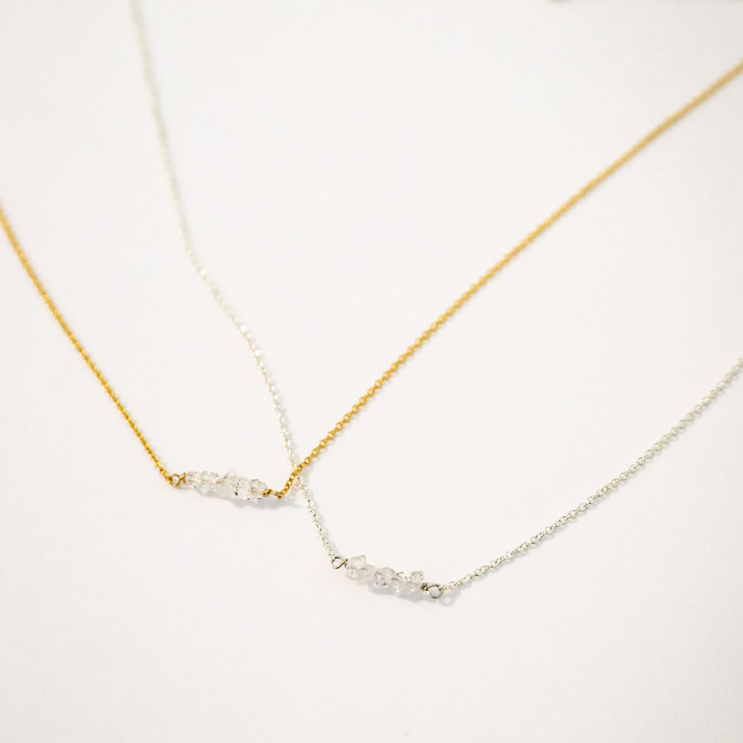 Herkimer Diamond Crystal Bar Necklace