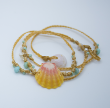 Load image into Gallery viewer, Woven Hawaiian Sunrise Shell Wrap Bracelet
