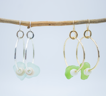 Load image into Gallery viewer, Sea Glass Hoops
