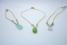 Load image into Gallery viewer, Woven Sea Glass Necklace
